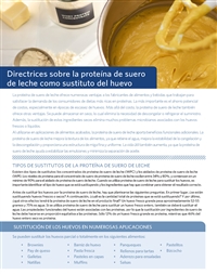 Directrices sobre la proteína de suero de leche como sustituto del huevo